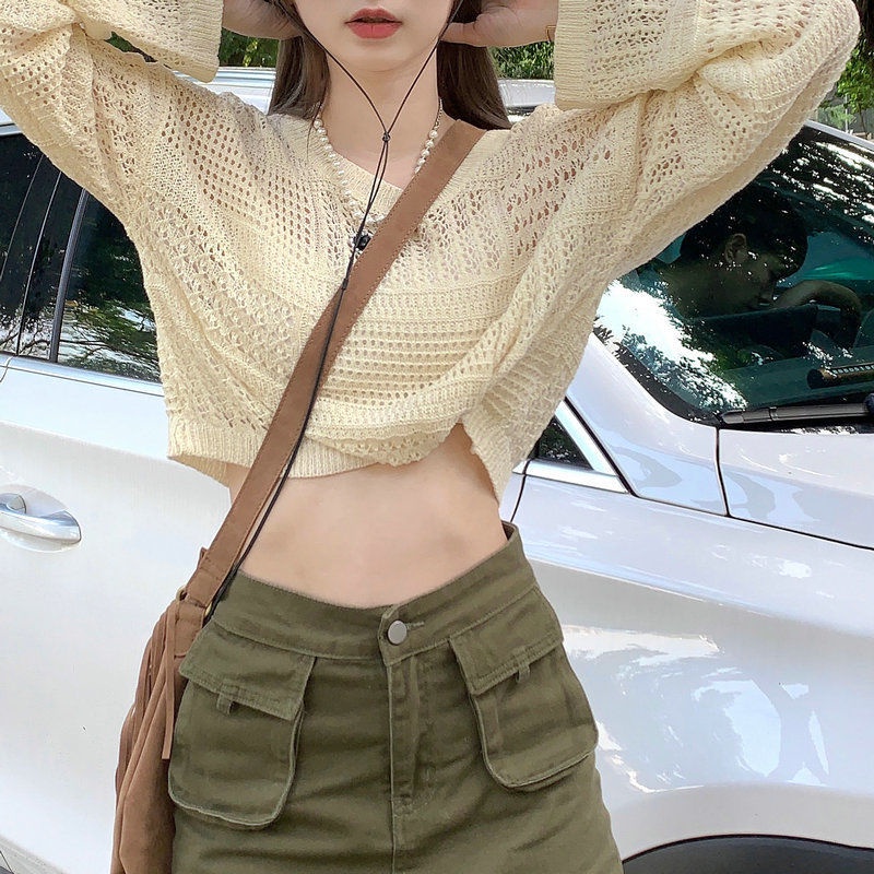 Áo Dệt Kim Tay Dài Chống Nắng Dáng Rộng Thời Trang Cho Nữ JH-CX-02
