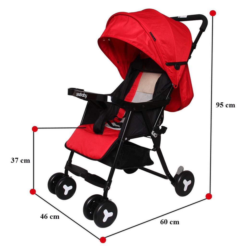 Xe đẩy 1 chiều 3 tư thế seebaby qq3 (xanh dương, đỏ,ghi)