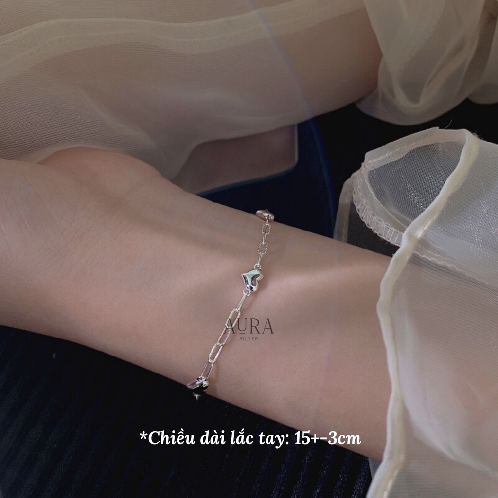 Vòng tay bạc nữ 925 lắc tay Aura Heart-LT22
