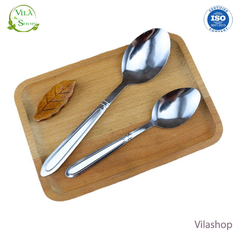 [4 Phân Loại] Thìa Inox, Muỗng Inox Thon Cán Dài Trơn 17.7cm Chính Hãng Việt Nhật Sản Xuất Trong Nước