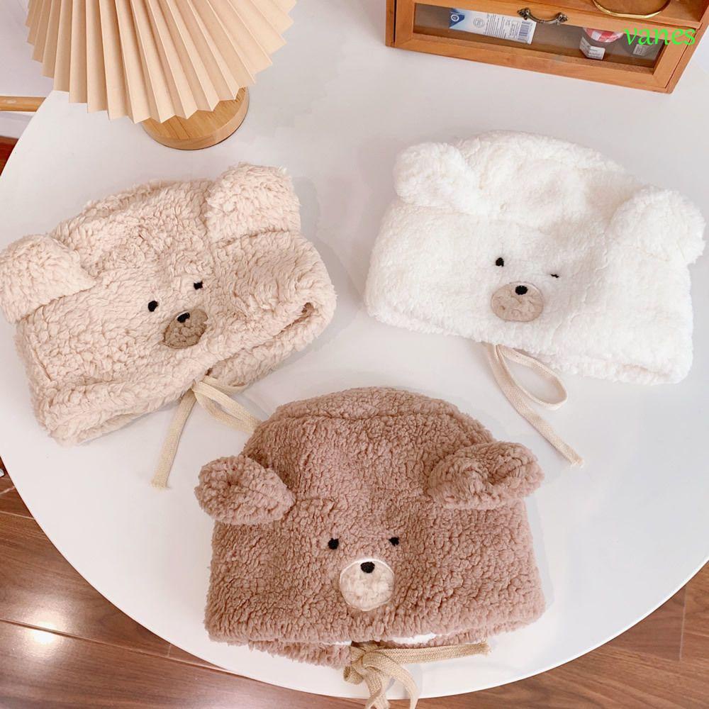 Mũ len giữ ấm tai gấu dễ thương phong cách Hàn Quốc cho nữ VANES1