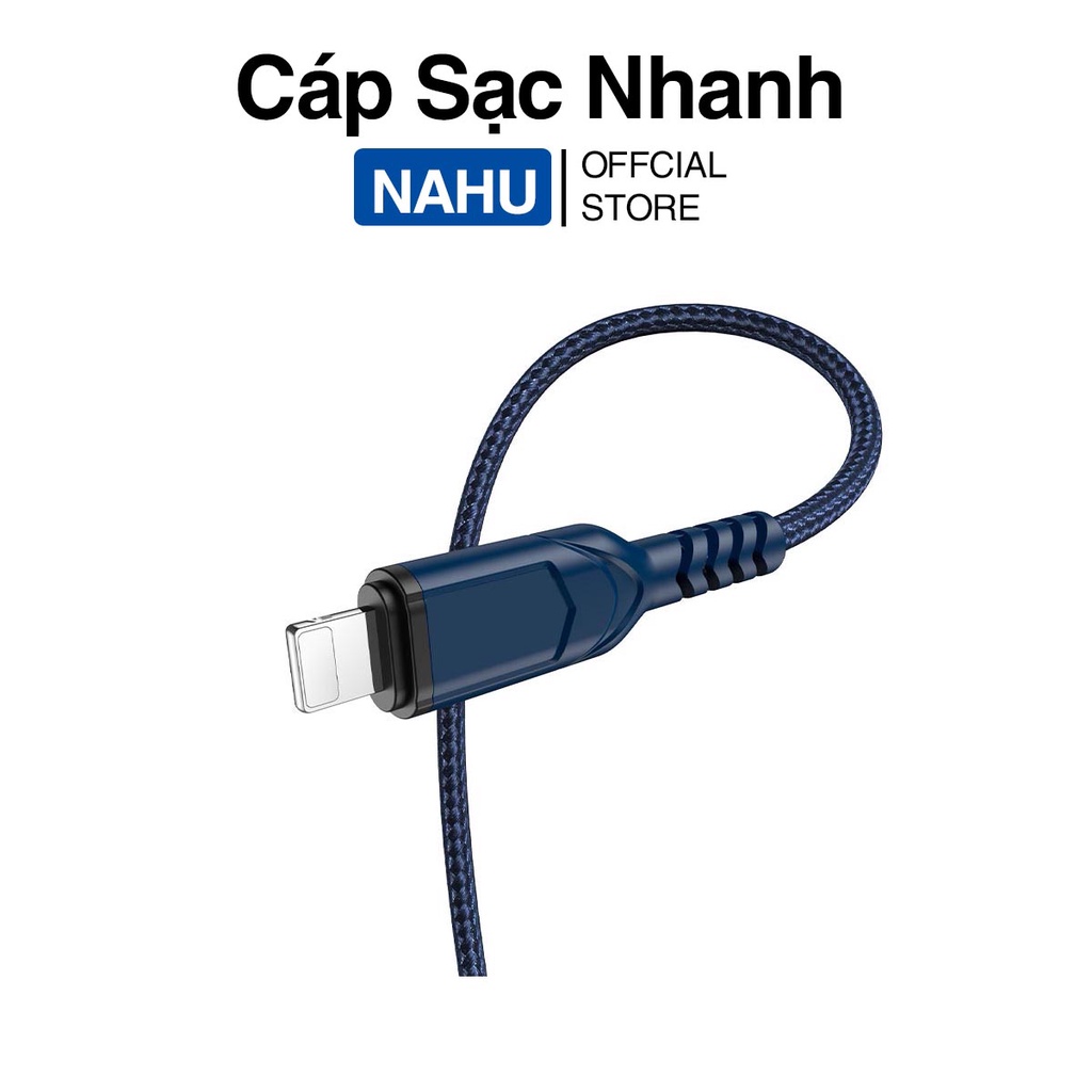 Dây Sạc Nhanh Cáp Sạc Nhanh X59 Chính Hãng NAHU Type C Sạc IP USB Siêu Bền Chống Rối Dây Dù Dài 1M