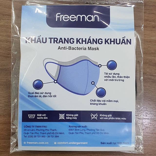 Set khẩu trang vải có lớp kháng khuẩn Freeman