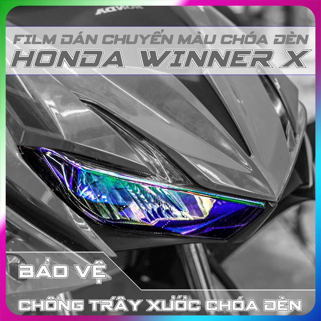 Decal Winner X  [Honda RS-X] cao cấp chuyển màu cánh cam flim bảo vệ CHÓA ĐÈN Winner X