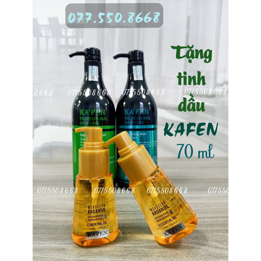 Dầu gội và dầu xả tóc KAFEN xanh CHÍNH HÃNG siêu mềm mượt phục hồi tóc hư tổn