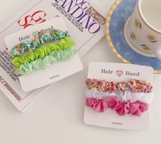 Set 3 chun cột tóc scrunchies bé