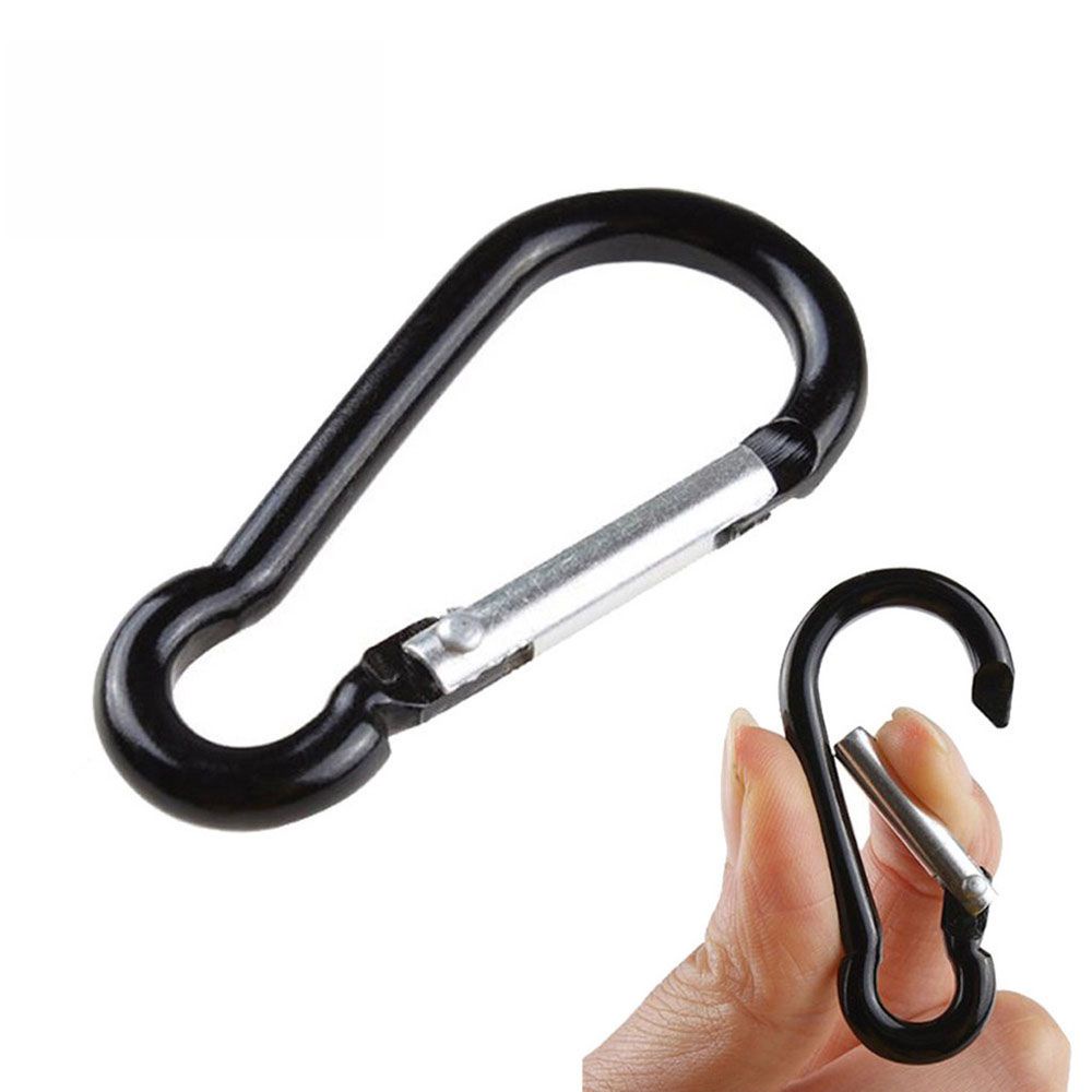 Bộ 10 móc khóa carabiner chữ D bằng hợp kim nhôm nhiều màu
