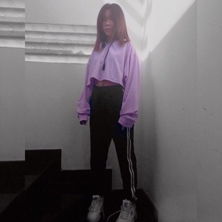 Croptop Tay Dài Nón Tím🤡