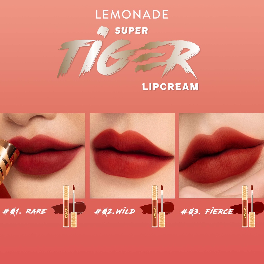 Combo trọn bộ Lemonade SuperTiger gồm 01 Bảng phấn mắt 8g, 01 Eyeliner 1g và 01 Son kem lì 5g