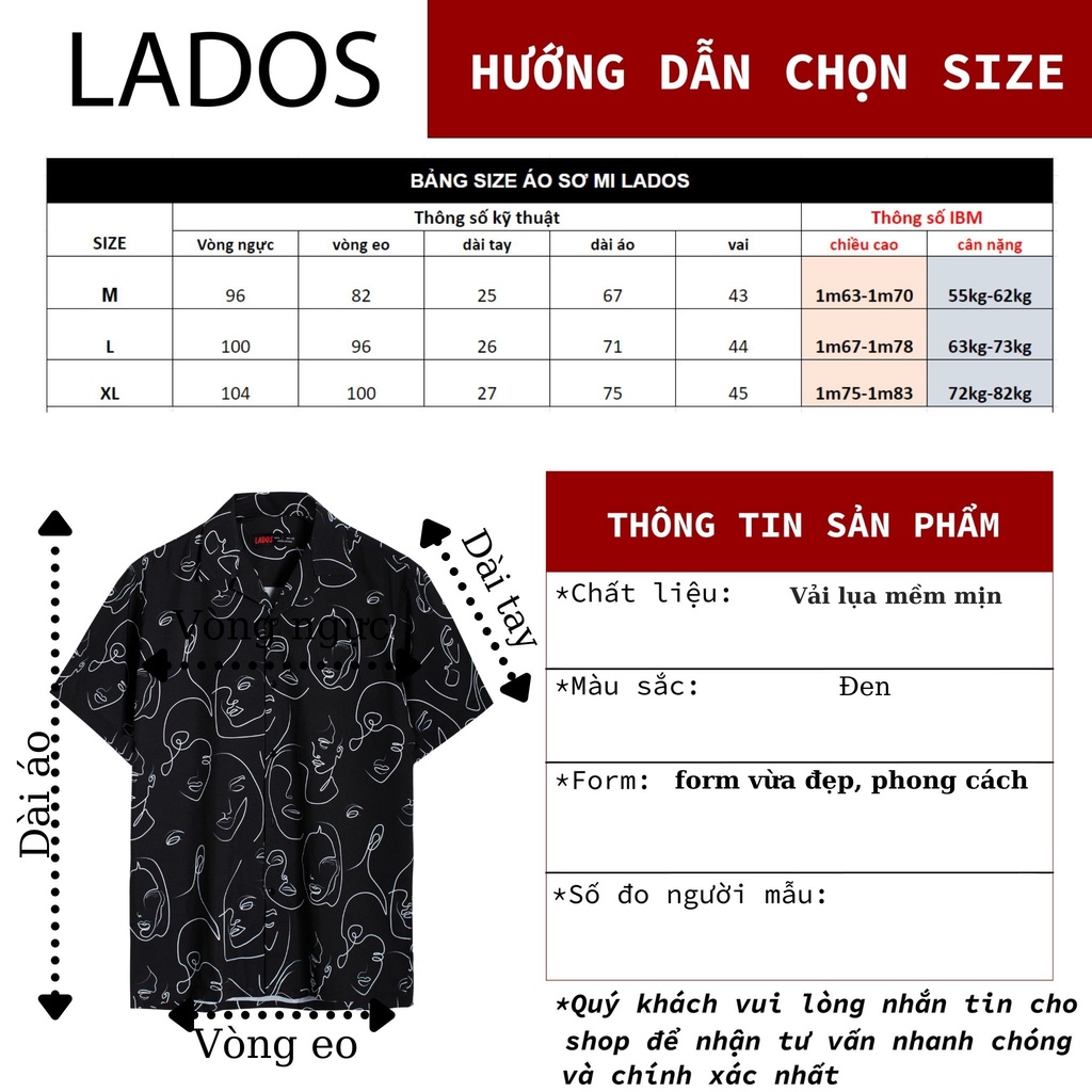 Áo sơ mi tay ngắn In họa tiết LADOS-8072