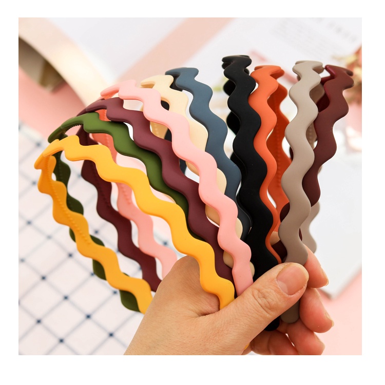 Băng Đô Cài Tóc Răng Cưa Gợn Sóng Chống Trượt Màu Sắc Ngọt Ngào Cho Nữ