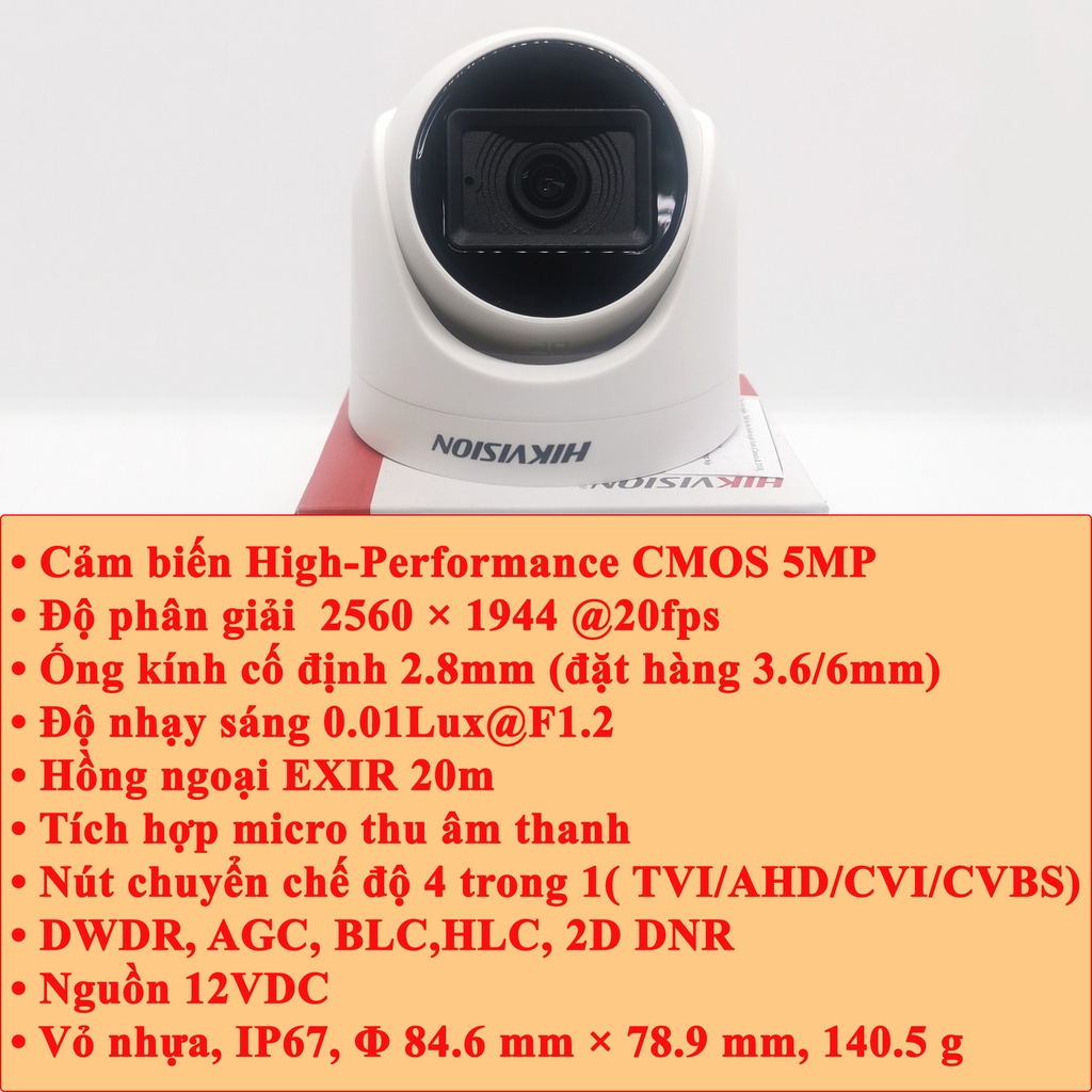 [ CAMERA 5MP MIC thu âm ] Trọn  Bộ Camera 8 Mắt Hikvision 5MP 2560 x 1944 bảo hành 24 tháng (FULL PHỤ KIỆN LẮP ĐẶT)