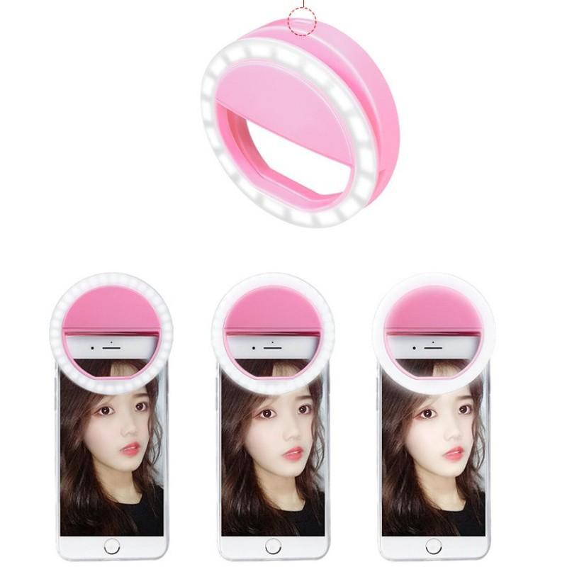 Đèn Selfie Chụp Ảnh Tự Sướng Đèn Flash Led 3 Chế Độ Sạc USB Sử Dụng Trong Đêm