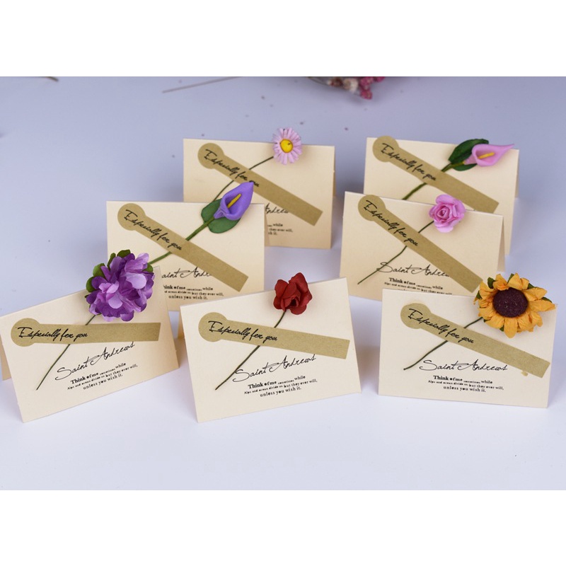Thiệp vintage bông hoa nhỏ Especially For You - Phụ kiện hộp quà tặng - xinh đẹp, cổ điển, sang trọng