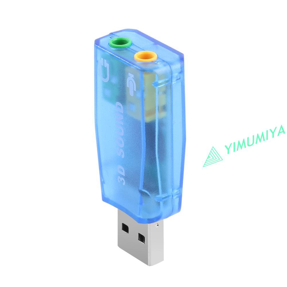 YI External USB Sound Card 3D Audio Headset Microphone Adapter for PC Desktop