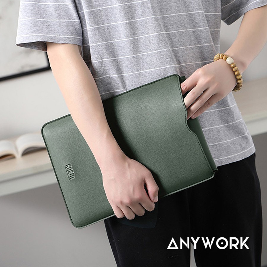 Túi da cao cấp BUBM cho Macbook Air, Macbook Pro, Surface các loại Laptop 13.3 inch |Chống nước| Bàn di chuột| ANYWORK