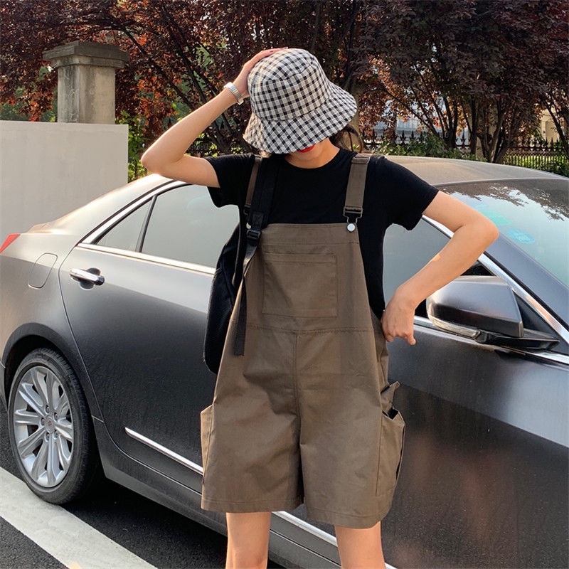 Bộ Áo Tay Ngắn Dáng Rộng Phối Quần Short Ống Rộng Kiểu Hàn Quốc Thời Trang Mùa Hè Cho Nữ