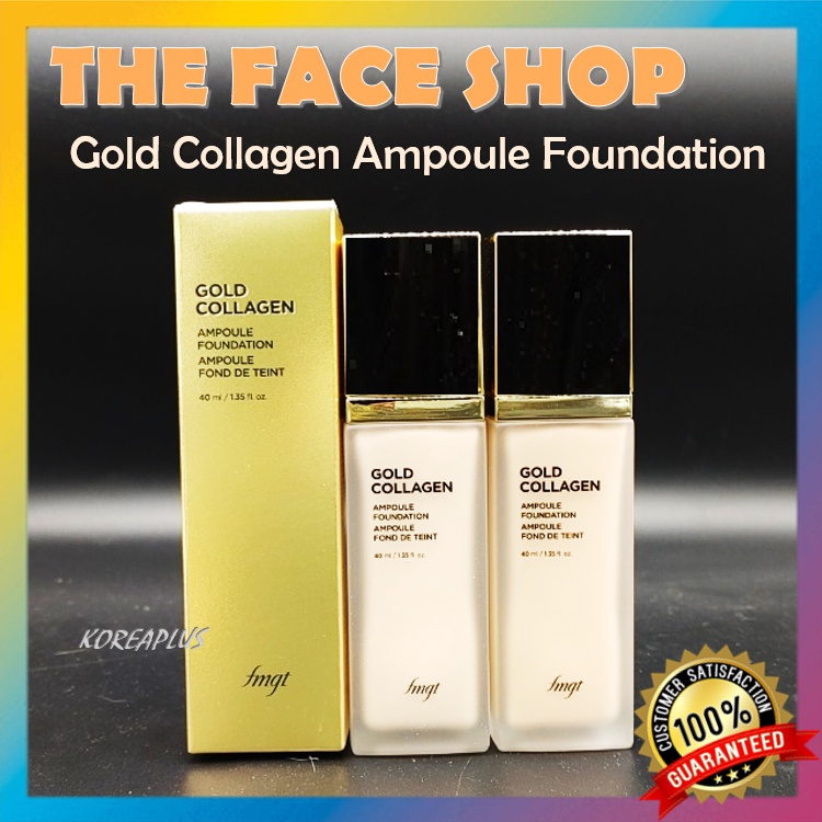 Ampoule collagen vàng THE FACE SHOP trang điểm nền màu beige mơ 201 / beige đơn sắc 203 40ml