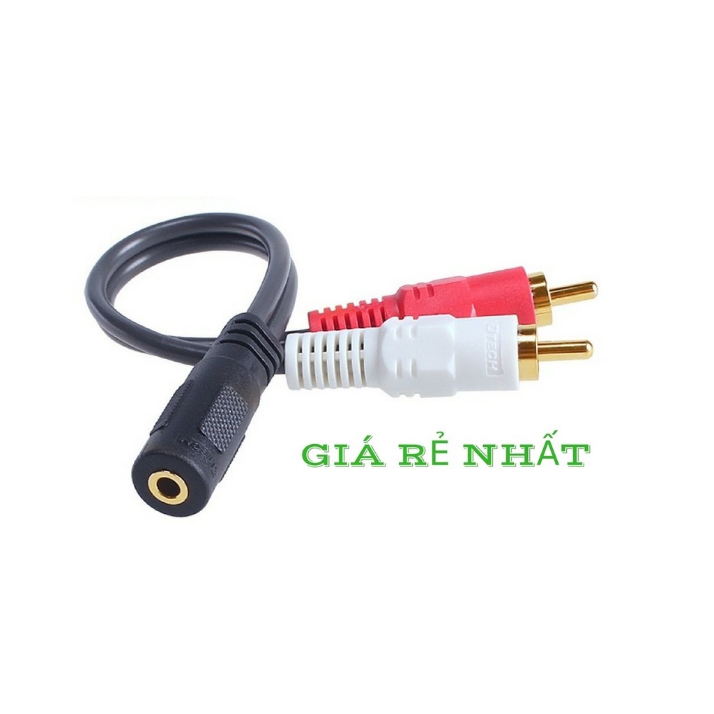 Giắc 3.5 âm to 2 đầu bông sen dương | Cable 3.5 to 2 AV