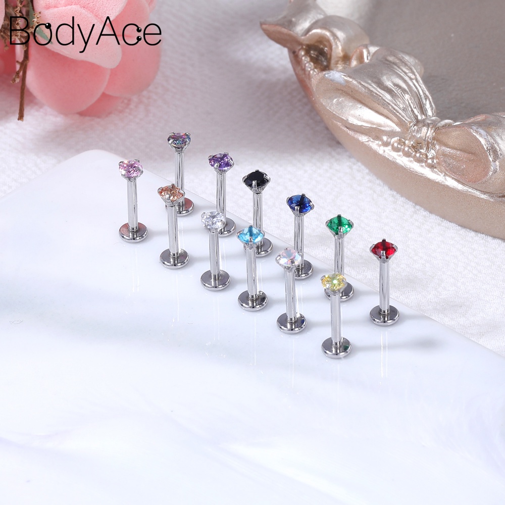 1 Khuyên Xỏ Tai/Môi/Tai 2/3/4MM Bằng Thép Không Gỉ