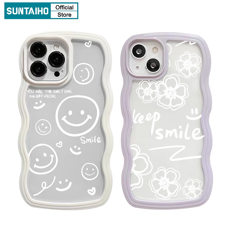 Suntaiho Ốp lưng iphone Ốp Điện Thoại mềm trong suốt in họa tiết xinh xắn thích hợp cho iPhone 13 11 12 Pro Max X XS Max XR 7 8 Plus