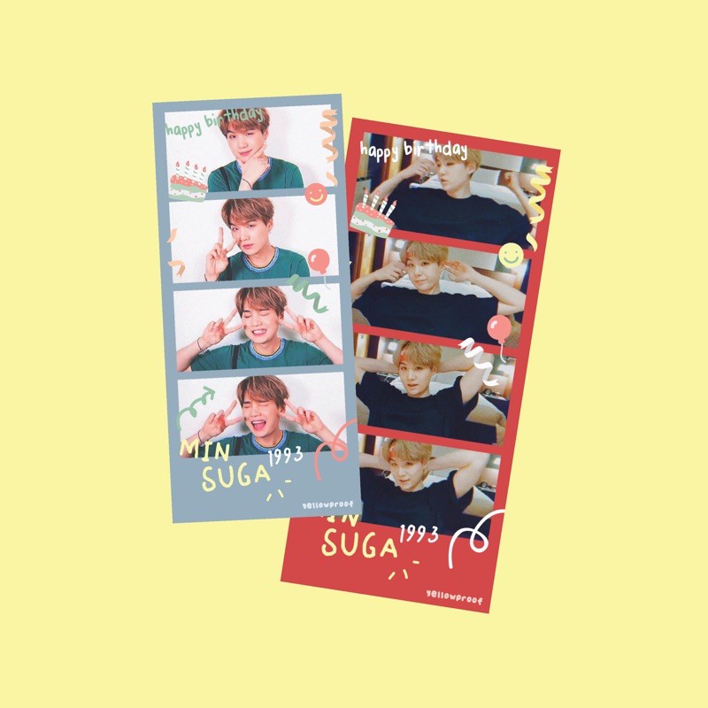 Ảnh Nhóm Nhạc Bts Polaroid Suga & Photostrip