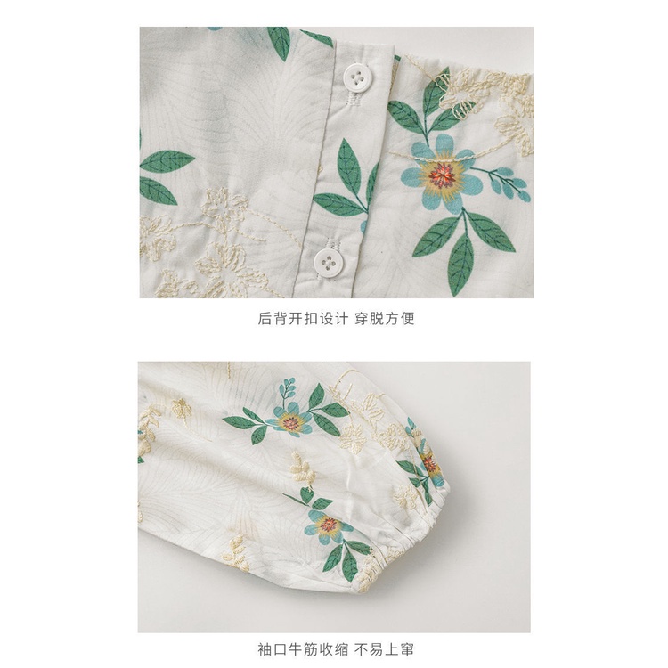 Bộ Đầm Cổ Vuông Tay Phồng Phong Cách Nhật Bản Hàn Quốc Thời Trang Mùa Hè Hàng Mới Dành Cho Bé Gái 2022