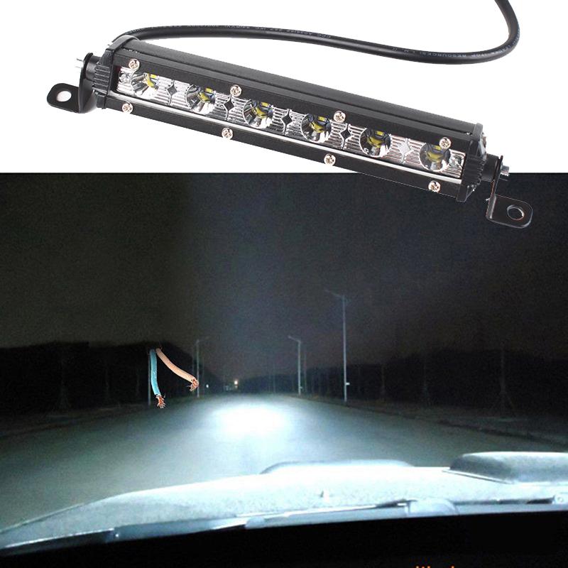 1 cái 18W 6000K LED Thanh đèn làm việc Đèn lái xe Sương mù Đường đua Xe ô tô Thuyền Xe tải