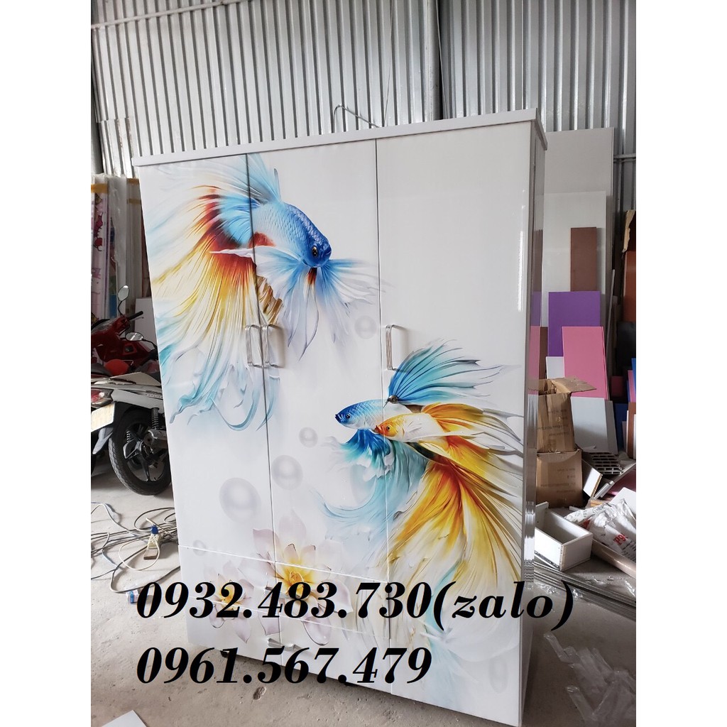 Tủ nhựa đài loan treo quần áo in 3D mẫu mới đẹp (1m8x1m2x47) HCM