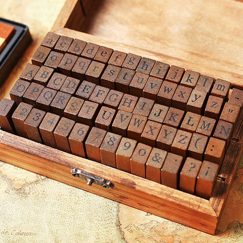 Bộ Con Dấu Bằng Gỗ Dùng Trang Trí Sổ Tay / Nhật Ký DIY