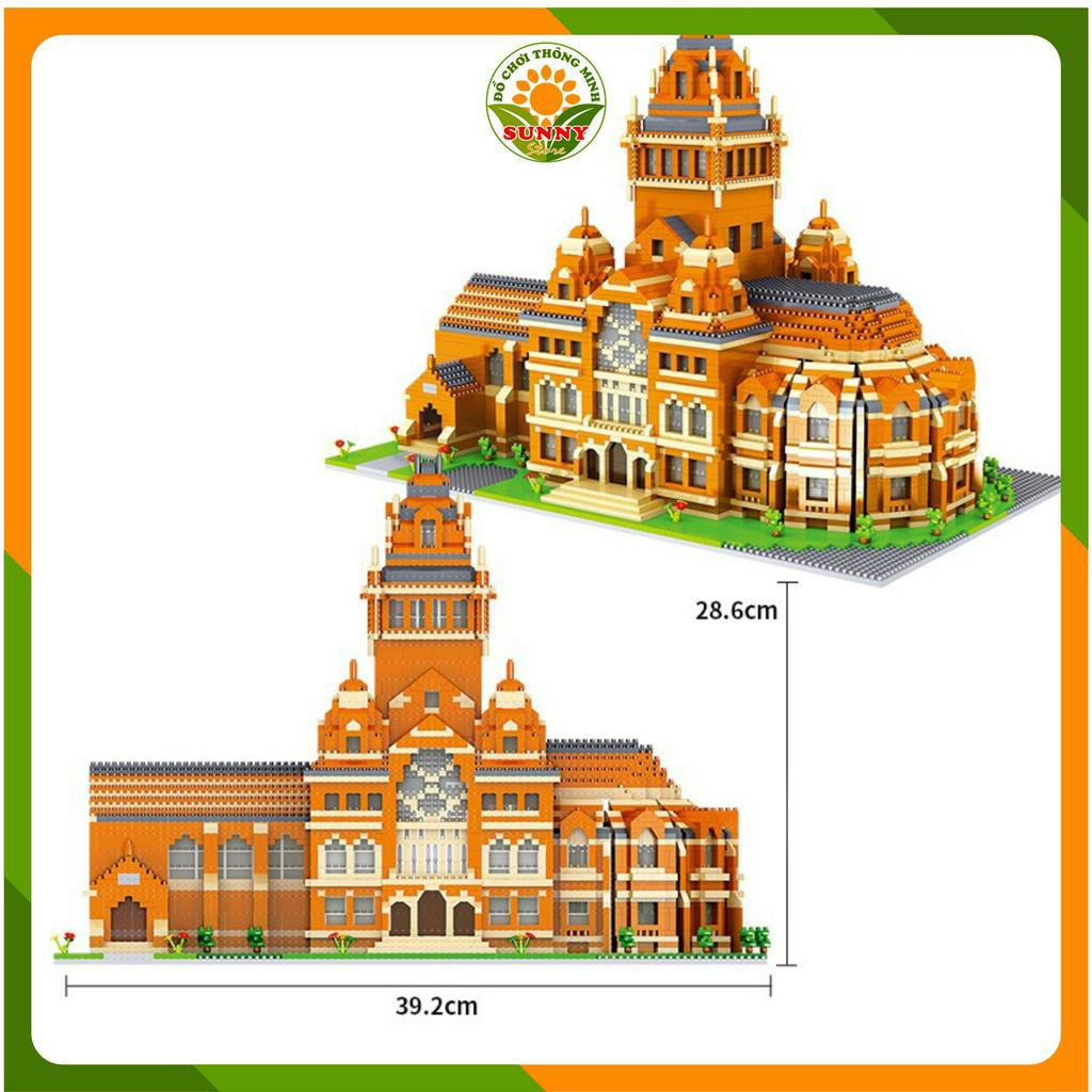 Mô hình lắp ghép 3D Công trình kiến trúc Đại học Harvard - Massachusetts, Mỹ - Kích thước: 39x24x29cm - 5379pcs