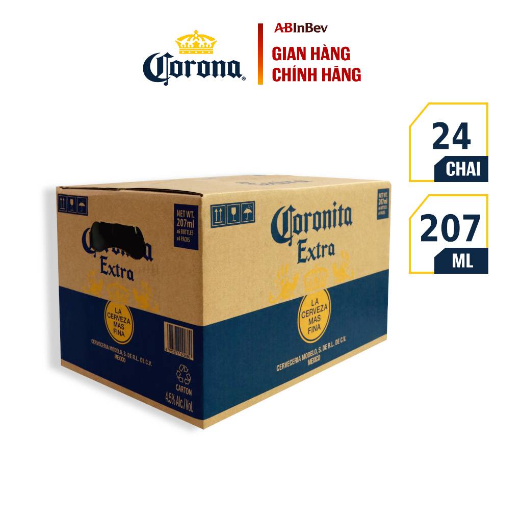 Thùng 24 Chai Coronita - Bia Nhập Khẩu (207 ml/ chai)