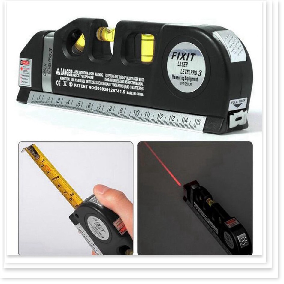 Thước ni vô laser đa năng cân bằng kèm thước kéo 2,5m 206418