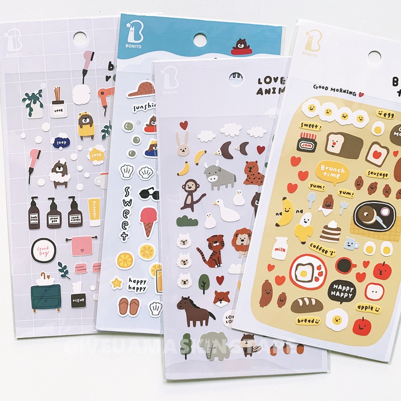 Miếng Dán Trang Trí Sổ Tay Hình Động Vật Đáng Yêu Diy