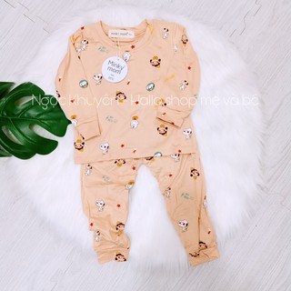 Bộ Minky Mon thun lạnh dài tay cho bé