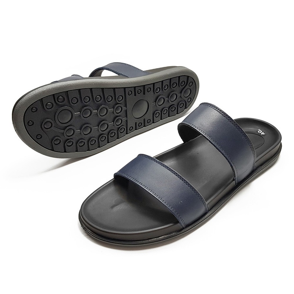 Dép Nam Da Thật Quai Ngang DE5816