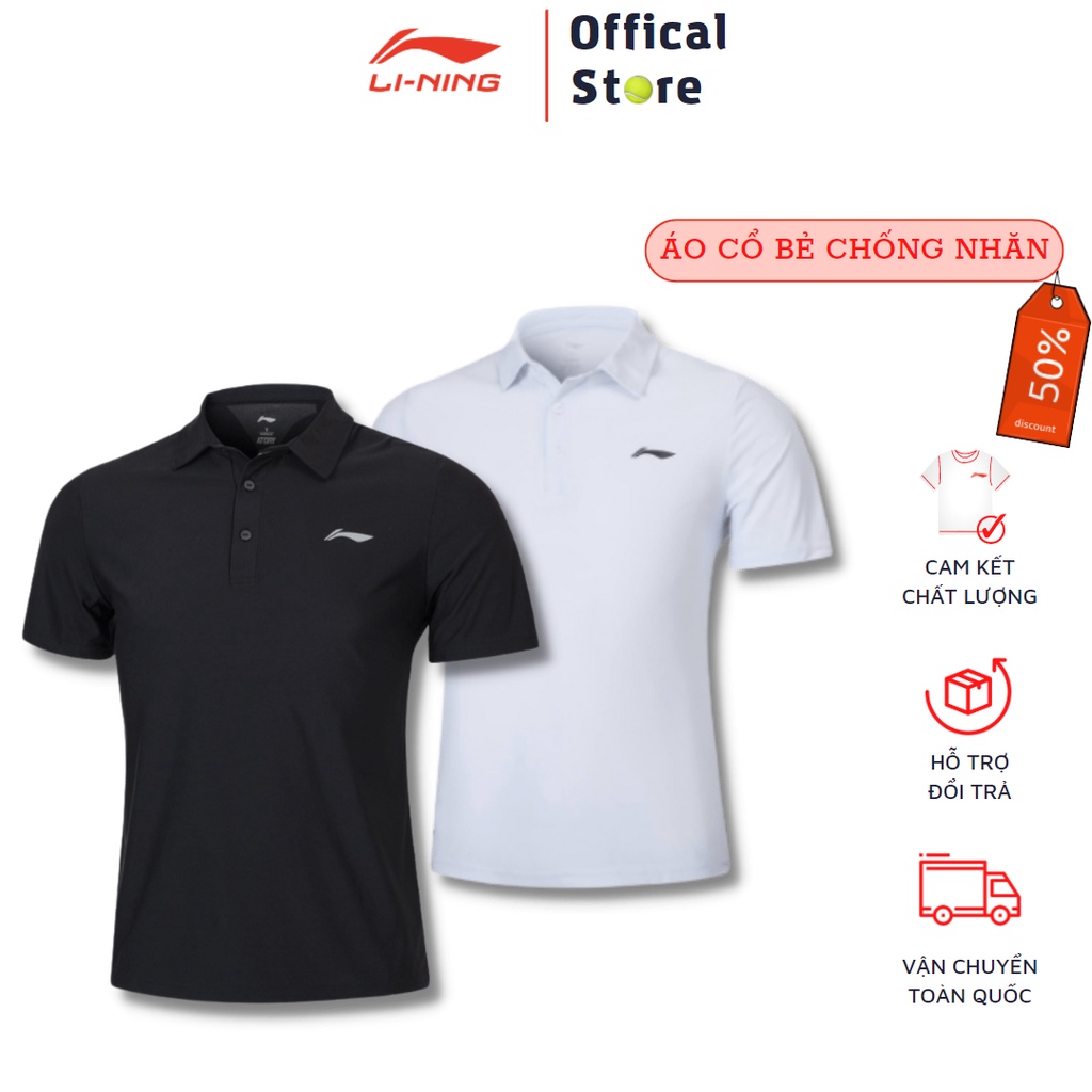 Áo thể thao nam Lining ⚡ SALE SỐC ⚡ Áo Lining cổ bẻ chất vải cao cấp chống nhăn, co giãn và thấm hút mồ hôi cực tốt