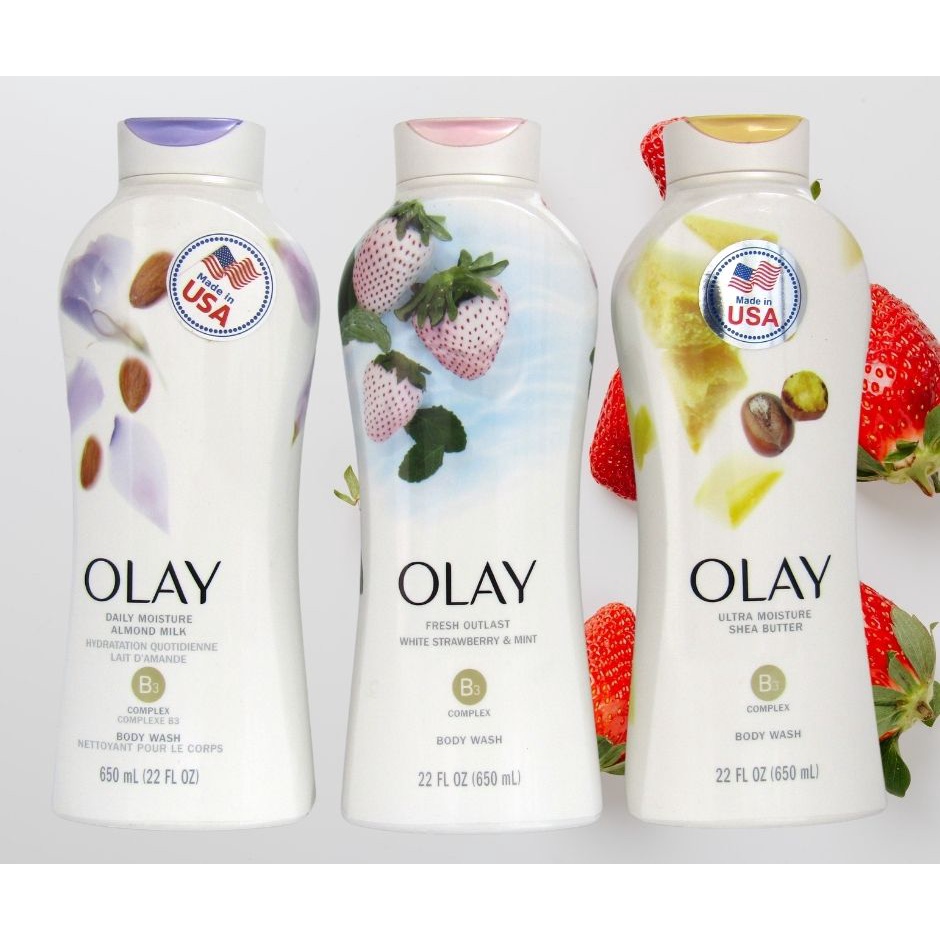 [Hàng Mỹ] Sữa tắm OLAY Fresh Outlast White Body Wash (650ml) nhiều mùi hương