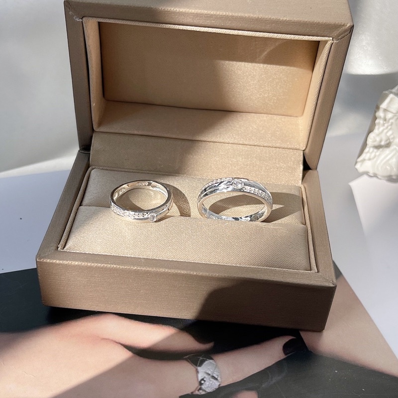 Nhẫn Cặp Đôi bạc khắc tên tình yêu nam nữ cao cấp NC064 - Trang Sức MINA JEWELRY