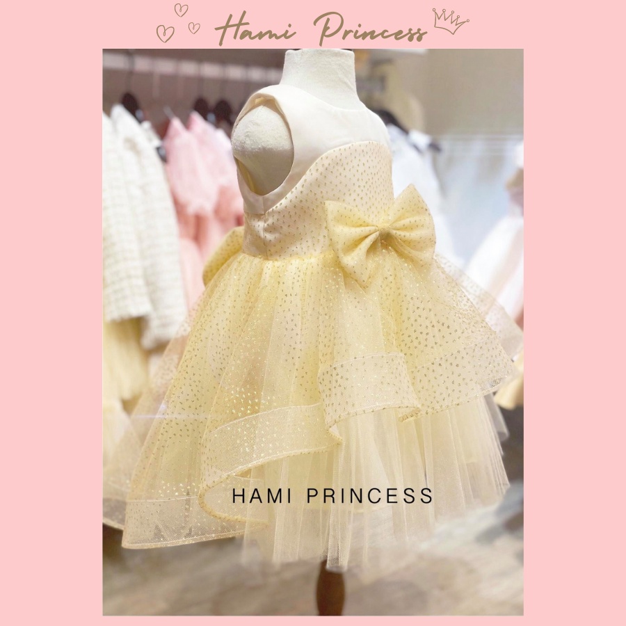 Váy Công Chúa Nhũ Lấp Lánh Bé Gái HAMI PRINCESS ❤️ Tặng Kèm Phụ Kiện