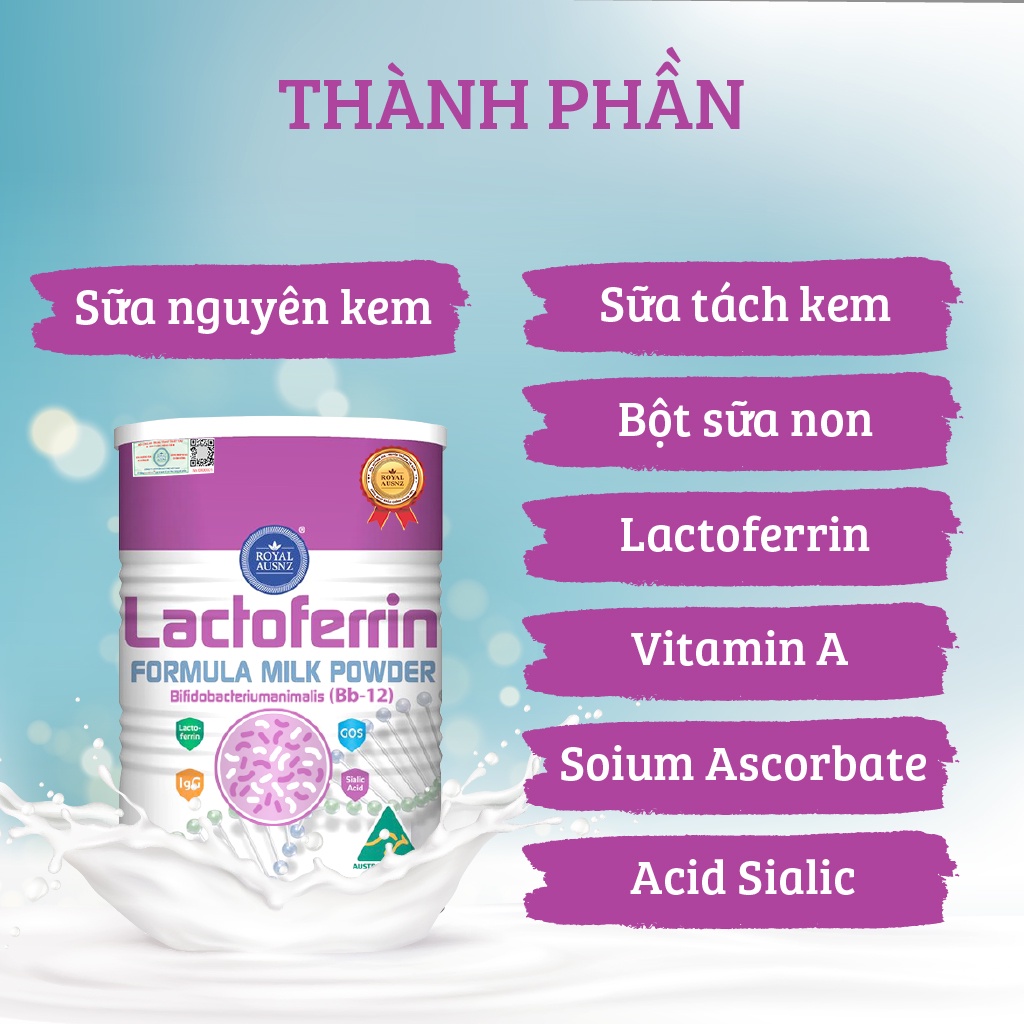 SHOPEE TRỢ GIÁ - Sữa Bột Hoàng Gia Úc Lactoferrin Formula Milk BB-12 ROYAL AUSNZ Tăng Cường Hệ Miễn Dịch Cho Trẻ  100g