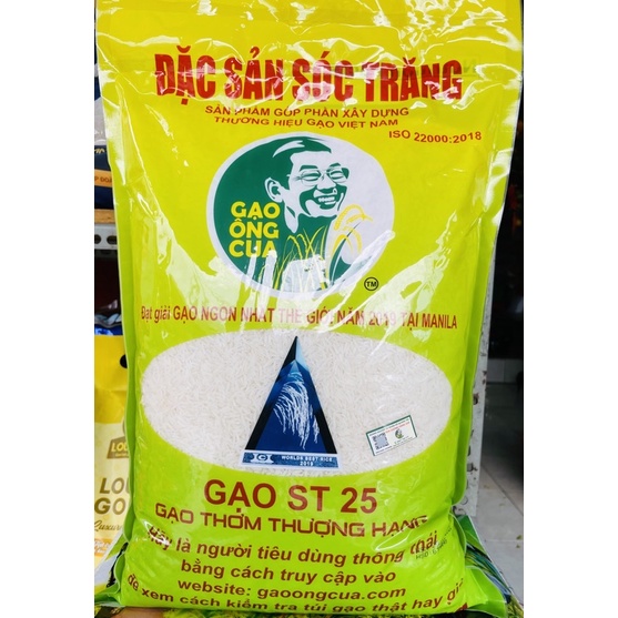 [Mã GROSALE55 giảm 8% đơn 500K] Gạo ST25 Gạo Ông Cua Có Mã QR (Bao 5ky)