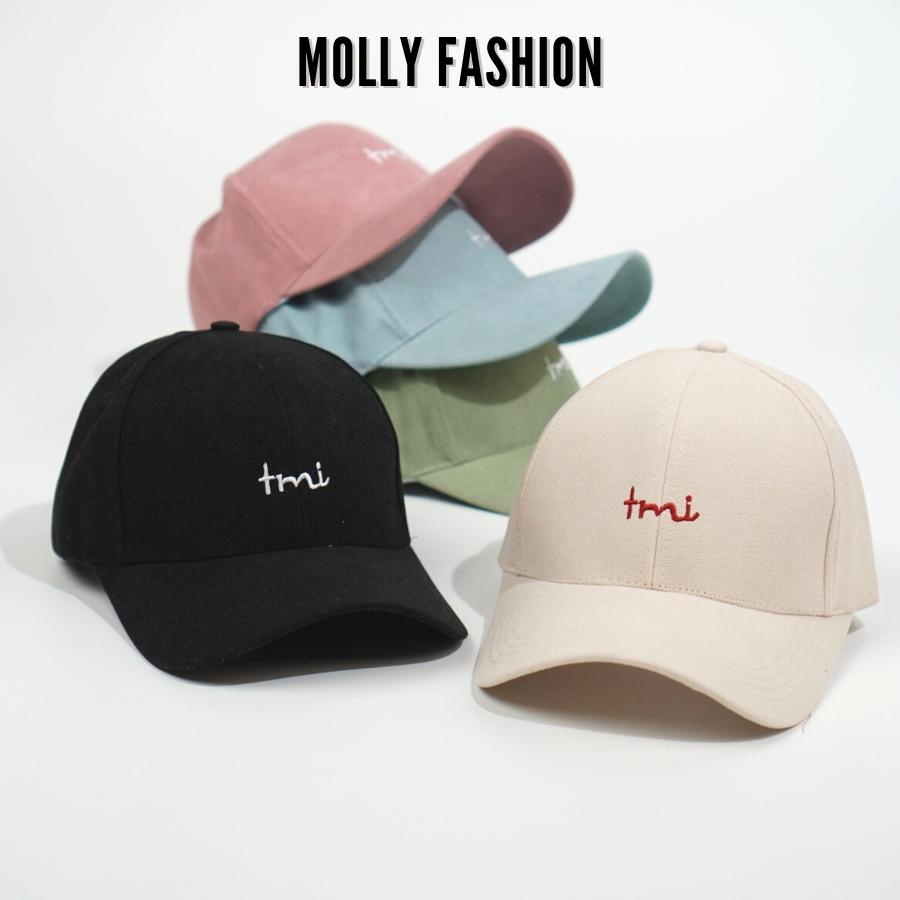 Mũ lưỡi trai Unisex  Nón kết Ulzzang thêu chữ Tmi chất nỉ nhung cao cấp Molly Fashion – NK14