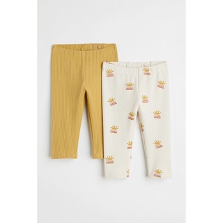 Set 2 quần legging vàng tăm HM H&M sz 6m-4y_hàng chính hãng Mỹ