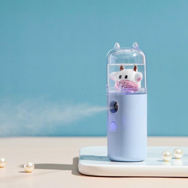 [Sẵn Hàng Giao Ngay] Máy Phun Sương Tạo Ẩm NaNo Mini Giữ Ẩm Cho Da - 2 Hình Thỏ Cute và Bò Sữa Đáng Yêu