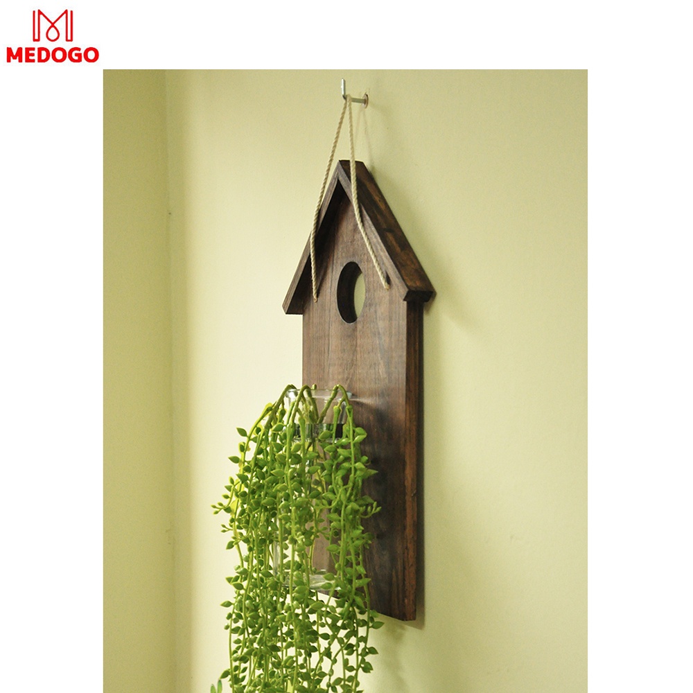 KHUNG GỖ TREO TƯỜNG HÌNH NGÔI NHÀ TRỒNG CÂY THỦY SINH LỌ HOA THỦY TINH, BẢNG GỖ TREO TƯỜNG DECOR TRANG TRÍ NHÀ CỬA