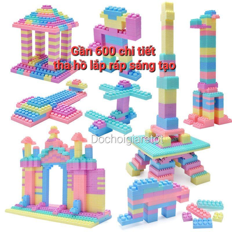 Đồ Chơi Túi xếp hình block hơn 587 chi tiết - Xếp hình sáng tạo cho bé