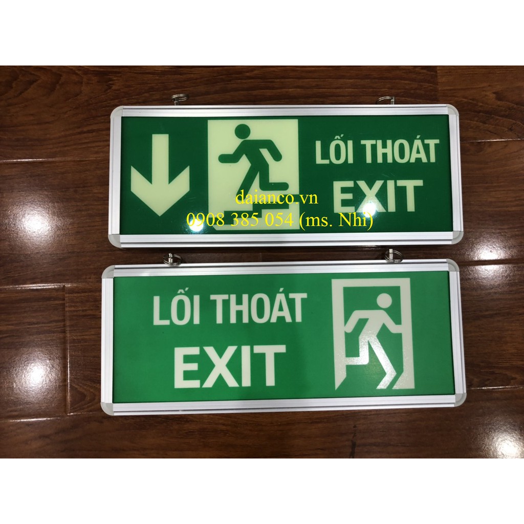 Hộp Dạ Quang Exit 2 mặt - Đèn lối thoát, đèn khẩn cấp giá cực rẻ- Hình Thật