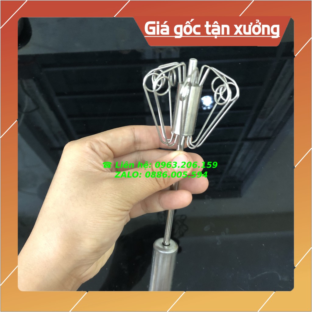 Cây Đánh Trứng Inox Kiểu mới Cầm Tay có trục xoay tự động tiện dụng