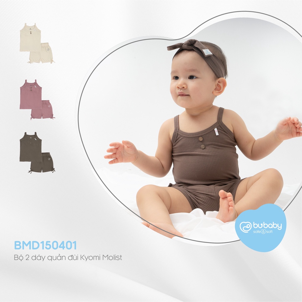 Bộ quần áo 2 dây quần đùi - Kyomi Molist BU Baby - Bubaby Bình Dương
